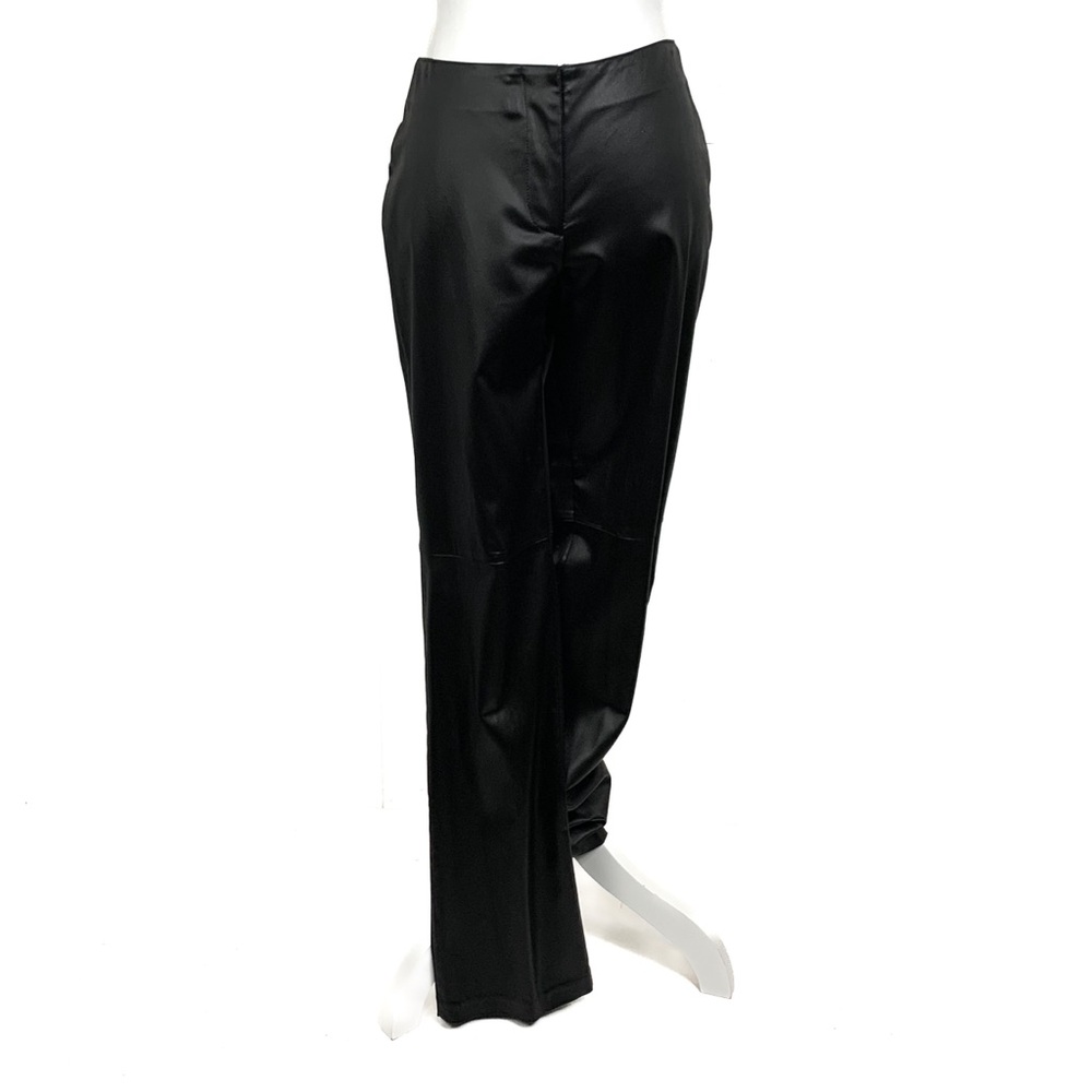 Vintage Y2K Bebe Women Size 6 (like 4) Low Rise Satin Pants Straight Leg Black